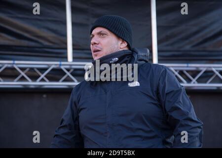 Roma, Italia. 07 novembre 2020. Giuliano Castellino, leader della forza Nuova (Foto di Matteo Nardone/Pacific Press) Credit: Pacific Press Media Production Corp./Alamy Live News Foto Stock