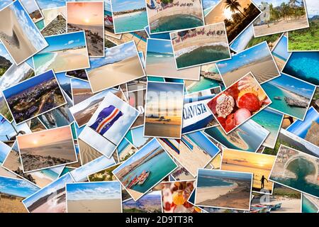 Pila di Capo Verde paesaggio foto collage montage , Santiago, SAL, Boavista, Sao vicente Foto Stock