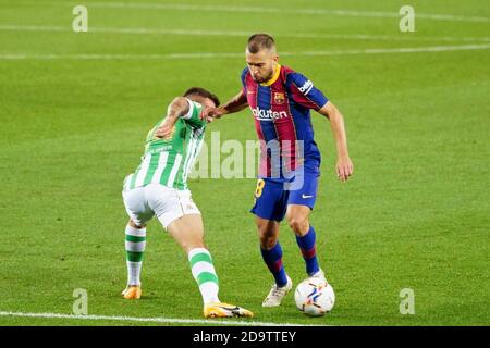 Barcellona, Spagna. 7 Nov 2020. 7 novembre 2020; Camp Nou, Barcellona, Catalogna, Spagna; la Liga Football, Barcellona contro Real Betis; Picture show Jordi Alba Credit: Joma Garcia/DAX/ZUMA Wire/Alamy Live News Foto Stock