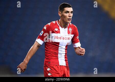 Parma, Italia. 07 novembre 2020. PARMA, ITALIA - 07 novembre 2020: Nikola Milenkovic di ACF Fiorentina guarda durante la Serie UNA partita di calcio tra Parma Calcio e ACF Fiorentina. La partita terminò il cravatta del 0-0. (Foto di Nicolò campo/Sipa USA) Credit: Sipa USA/Alamy Live News Foto Stock