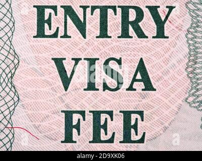 Egitto ingresso visto closeup macro, 2015 anni Foto Stock