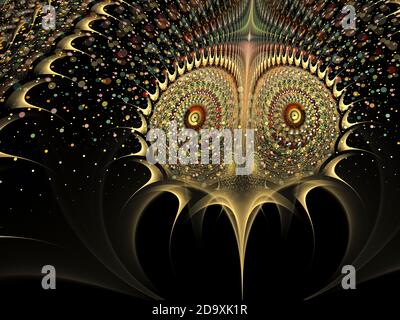 Gufo astratto - Flame Fractal Art Foto Stock