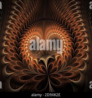 Gufo astratto - Flame Fractal Art Foto Stock