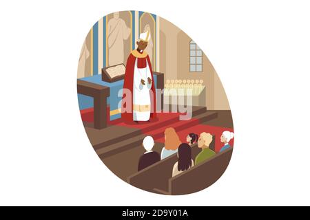 Gioia, cristianesimo, bibbia, concetto religioso Illustrazione Vettoriale