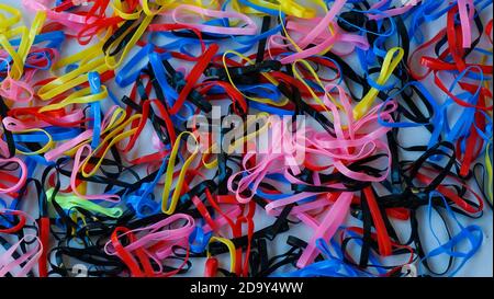 Primo piano della fascia in gomma Foto Stock