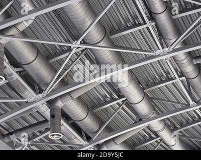 Impianto tubi di ventilazione condotto aria HVAC Foto Stock