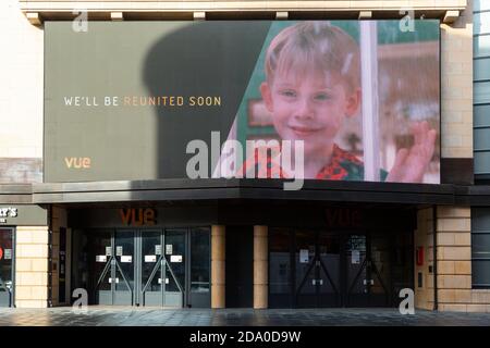 IL cinema VUE di Leicester Square è chiuso durante il secondo blocco nazionale, Londra, 7 novembre 2020 Foto Stock