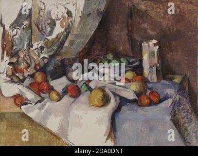 Paul Cézanne. Ancora vita con le mele. Stilleben. 1895-1898. Pittura ad alta risoluzione. Foto Stock