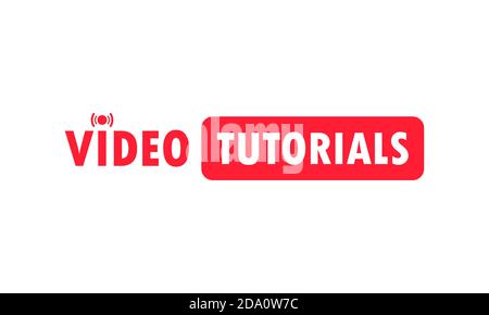 Informazioni sull'icona dei tutorial video. Icona di videoconferenza e webinar, servizi Internet e video. Vettore su sfondo bianco isolato. EPS 10 Illustrazione Vettoriale