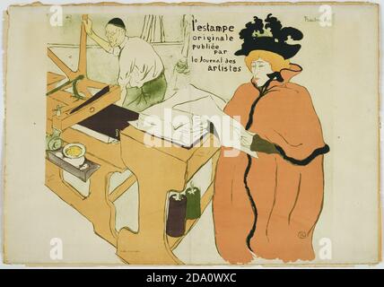 Henri de Toulouse-Lautrec. (Francese, 1864-1901). Copertina avvolgente per il portfolio l'stampe originale. (1893). Foto Stock