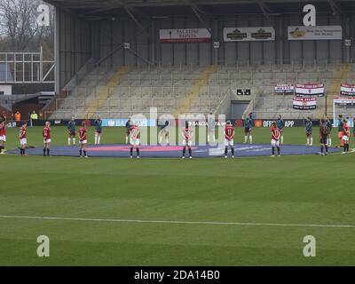 Manchester, Regno Unito. 8 novembre 2020. Ricordo durante la partita della Super League femminile fa tra Manchester United e Arsenal al Leigh Sports Village Stadium di Manchester. Lexy Ilsley/SPP Credit: SPP Sport Press Photo. /Alamy Live News Foto Stock