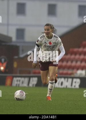 Manchester, Regno Unito. 8 novembre 2020. Arsenal durante la partita della Super League femminile fa tra Manchester United e Arsenal al Leigh Sports Village Stadium di Manchester. Lexy Ilsley/SPP Credit: SPP Sport Press Photo. /Alamy Live News Foto Stock