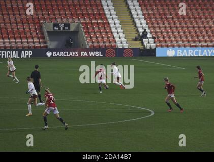 Manchester, Regno Unito. 8 novembre 2020. Arsenal durante la partita della Super League femminile fa tra Manchester United e Arsenal al Leigh Sports Village Stadium di Manchester. Lexy Ilsley/SPP Credit: SPP Sport Press Photo. /Alamy Live News Foto Stock