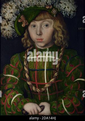 CRANACH, Lucas il Vecchio - Ritratto di Johann Friedrich il magnanimo. Foto Stock