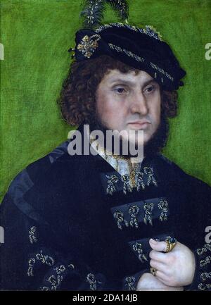 CRANACH, Lucas il Vecchio - Ritratto di Johann il salstro. Dipinto ad olio d'epoca europea, stile classico. Foto Stock