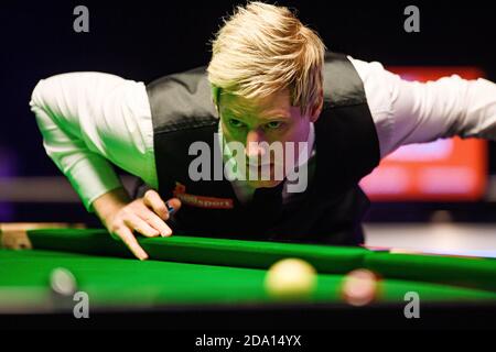 MILTON KEYNES, REGNO UNITO. Nel 2020 corso del 2020 888Sport Champions of Champions Snooker Final alla Marshall Arena domenica 08 novembre 2020 a MILTON KEYNES, INGHILTERRA. Credit: Taka G Wu/Alamy Live News Foto Stock