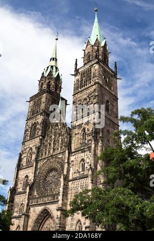 Chiesa gotica di San Lorenzo, Norimberga, Germania Foto Stock