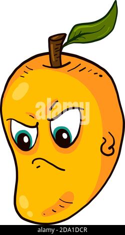 Mango arrabbiato, illustrazione, vettore su sfondo bianco Illustrazione Vettoriale