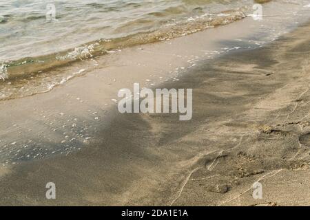 Catrame petrolio inquinato mare rapporto terra, effetti industriali, inquinamento chimico Foto Stock