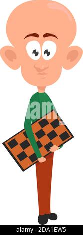 Uomo molto intelligente, illustrazione, vettore su sfondo bianco Illustrazione Vettoriale