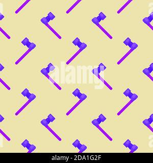 Martello viola , motivo senza cuciture su sfondo beige. Illustrazione Vettoriale