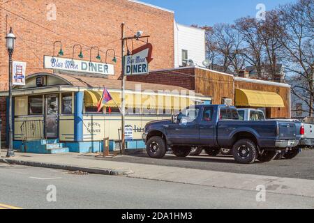 Il popolare Blue Moon Diner a Gardner, Massachusetts Foto Stock