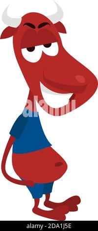 Diavolo malvagio, illustrazione, vettore su sfondo bianco Illustrazione Vettoriale