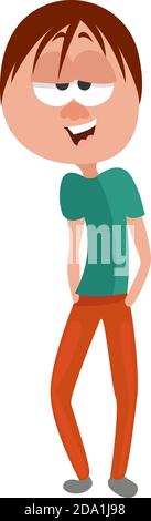 Ragazzo ubriaco, illustrazione, vettore su sfondo bianco Illustrazione Vettoriale