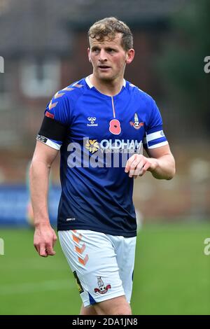 Hampton, Regno Unito. 8 novembre 2020. LONDRA, INGHILTERRA. 8 NOVEMBRE, il Danny Rowe di Oldham durante la partita della fa Cup tra Hampton & Richmond Borough e Oldham Athletic al Beveree Stadium di Hampton, domenica 8 Novembre 2020. (Credit: Eddie Garvey | MI News) Credit: MI News & Sport /Alamy Live News Foto Stock