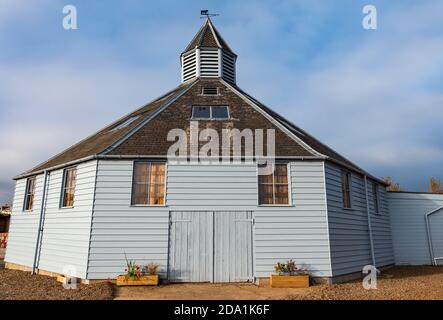 Old Agricultural asta Mart esagonale edificio, East Linton, East Lothian, Scozia, Regno Unito Foto Stock