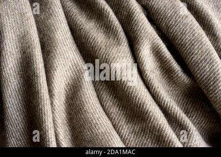 primo piano di tessuto, puro cashmere himalayano, pashmina raffinata, morbidezza ed eleganza Foto Stock