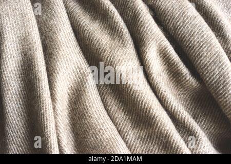 primo piano di tessuto, puro cashmere himalayano, pashmina raffinata, morbidezza ed eleganza Foto Stock