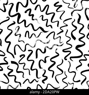 Tratti del pennello ondulati e roteati motivo senza cuciture Illustrazione Vettoriale