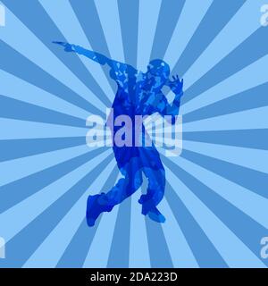Hip-hop ballerino, Moonwalk Illustrazione Vettoriale