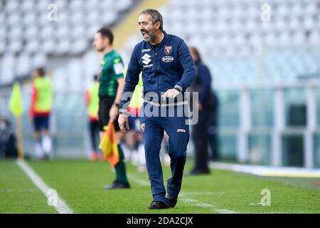 Torino, Italia - 08 novembre 2020: Marco Giampaolo, allenatore del Torino FC, reagisce durante la Serie A tra Torino FC e FC Crotone. La partita terminò il cravatta del 0-0. Credit: Nicolò campo/Alamy Live News Foto Stock