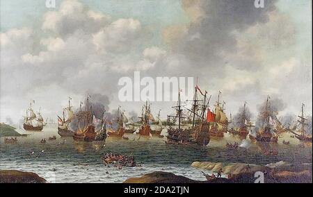 ATTACCO ALLA MEDWAY 19-24 GIUGNO 1667. Dipinto da Van Soest. Foto Stock