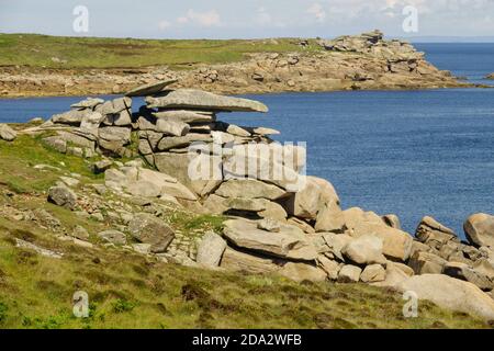 Pulpit Rock Peninnis Head, St. Mary's Isles of Scilly Foto Stock