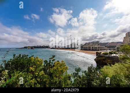 Lungomare di Biarritz, Paesi Baschi, Francia Foto Stock