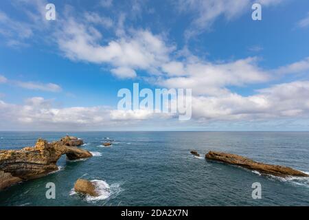 Lungomare di Biarritz, Paesi Baschi, Francia Foto Stock