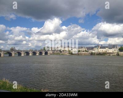Ponte di Cessart, Saumur, Valle della Loira, Francia Foto Stock