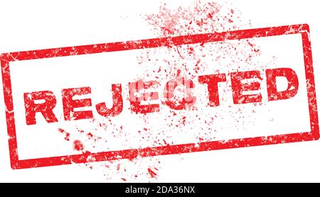 Timbro di gomma grunge con parola rifiutata, illustrazione vettoriale. Illustrazione Vettoriale