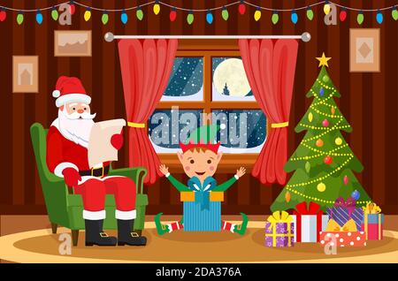 Babbo Natale seduto in poltrona Illustrazione Vettoriale