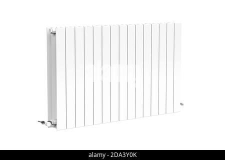 Un radiatore bianco isolato su sfondo bianco - 3d rendering Foto Stock