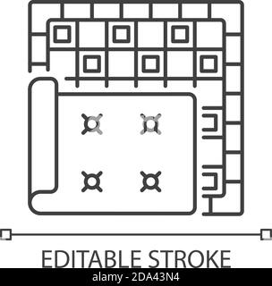 Icona lineare tappeti e tappeti Illustrazione Vettoriale