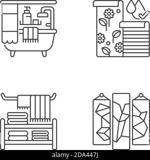 Idee di stile per set di icone lineari domestiche Illustrazione Vettoriale