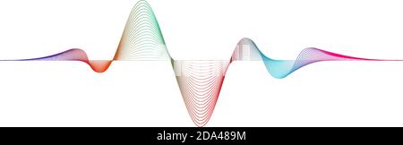 Elemento onda astratto per la progettazione. Equalizzatore di tracce di frequenza digitale onda sonora di movimento. Sfondo stilizzato. Linea ondulata curva vettore su trasp Illustrazione Vettoriale