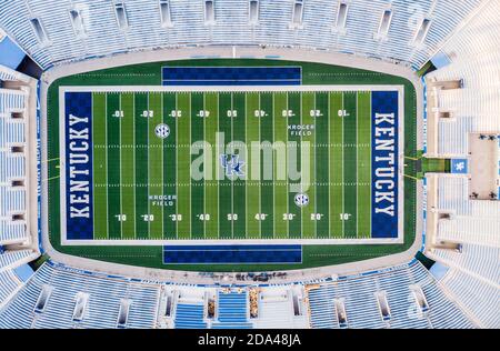 Lexington, Kentucky, 25 luglio 2020: Veduta aerea dall'alto dello stadio di calcio Kroger Field dell'Università del Kentucky a Lexington, Kentucky Foto Stock