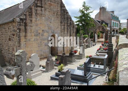 chiesa di notre-dame a landévennec in bretagna in francia Foto Stock