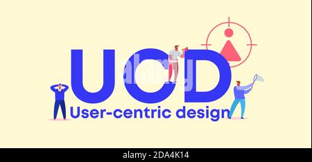 Design incentrato sull'utente UCD. Certificato di sicurezza delle applicazioni di gestione Web e del sito. Illustrazione Vettoriale