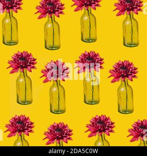 set di fiori in vaso Foto Stock